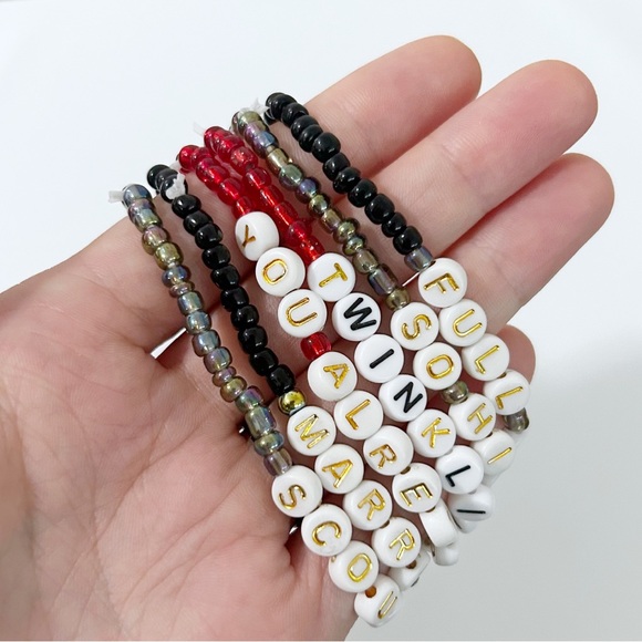 6 So High School Taylor Swift Friendship Bracelets Glass Beads TTPD Travis Kelce - Picture 6 of 6